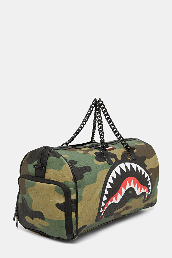 Woodland Camo Check Chain Duffle Multicolored Bag 2