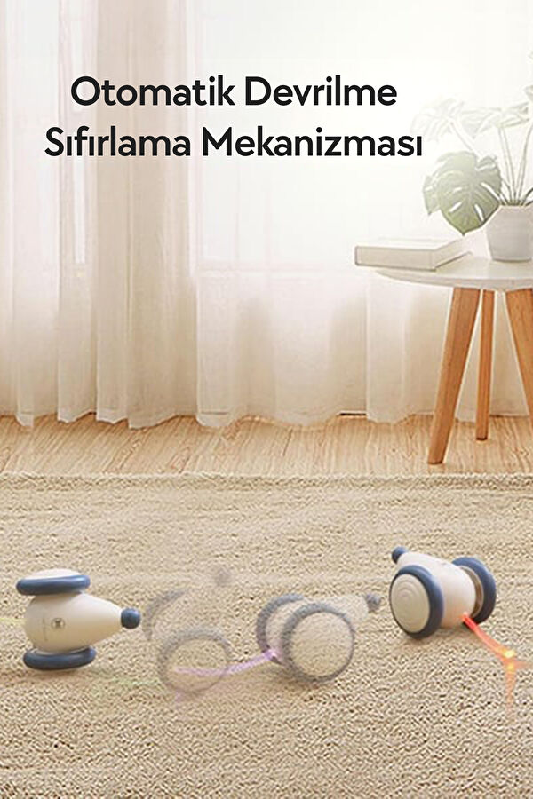 Mavi Şarjlı Akıllı İneraktif Kedi Fare Oyuncağı 6x5x3.6 cm 5