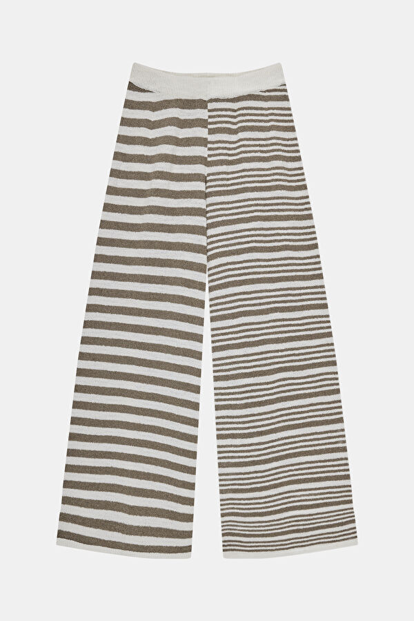Krem Wide Leg Kadın Pantolon