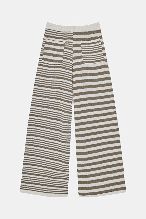 Krem Wide Leg Kadın Pantolon 4