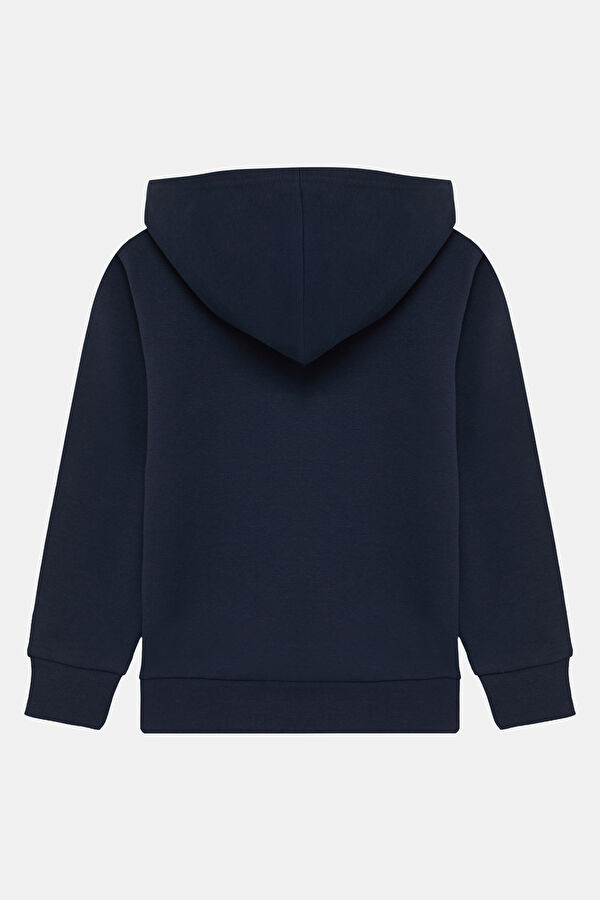 Lacivert Relax Kalıp Kapuşonlu Çocuk Sweatshirt 2
