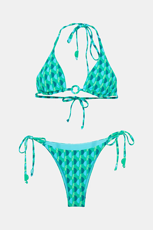 Yeşil Desenli Kadın Bikini