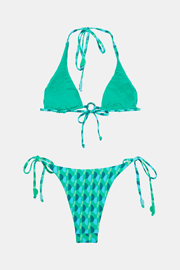 Yeşil Desenli Kadın Bikini 2