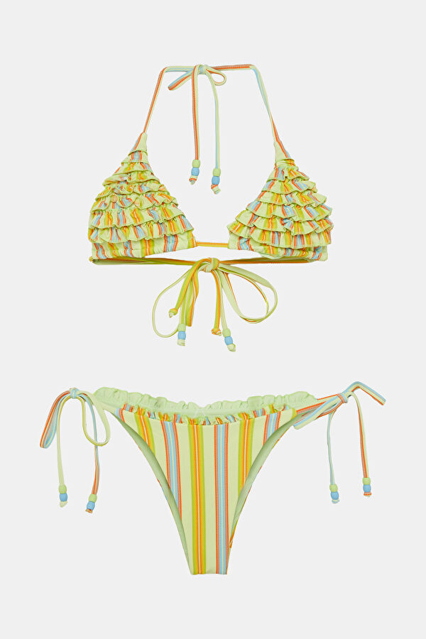Mavi Desenli Kadın Bikini