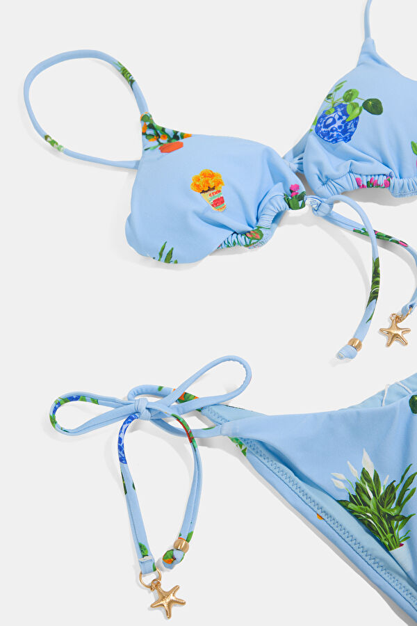 Açık Mavi Desenli Kadın Bikini 3