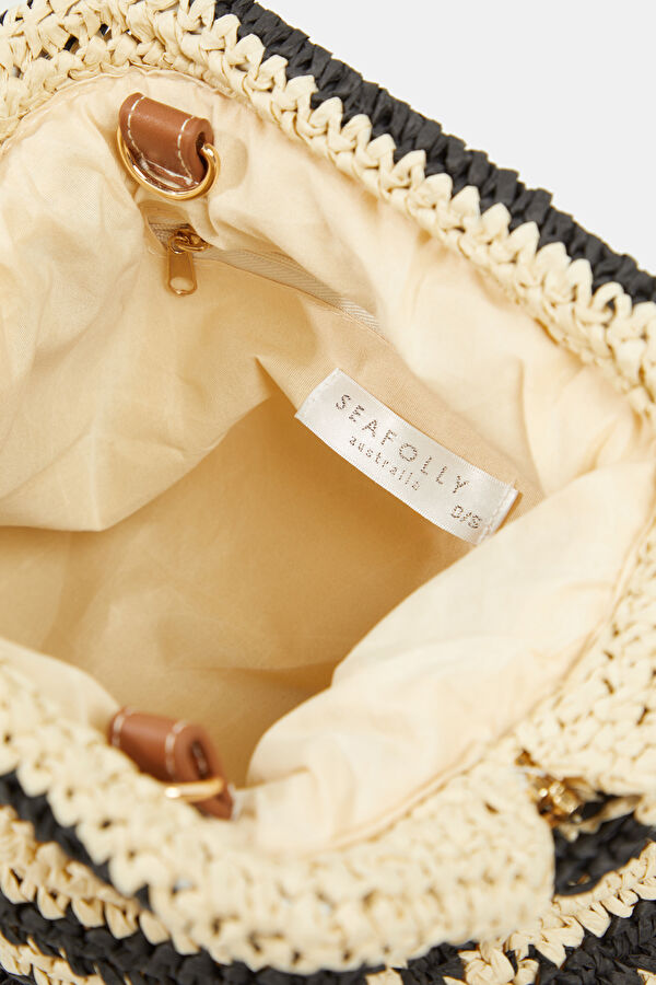 Raffia Stripe Pouch Beige Raffia Bag 6