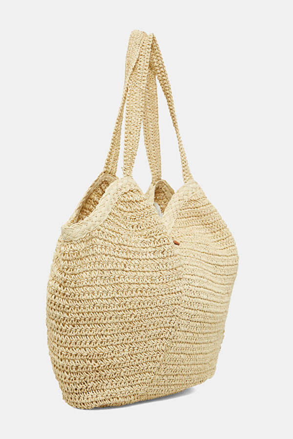 Mirage Woven Tote Bej Rafya Çanta 2