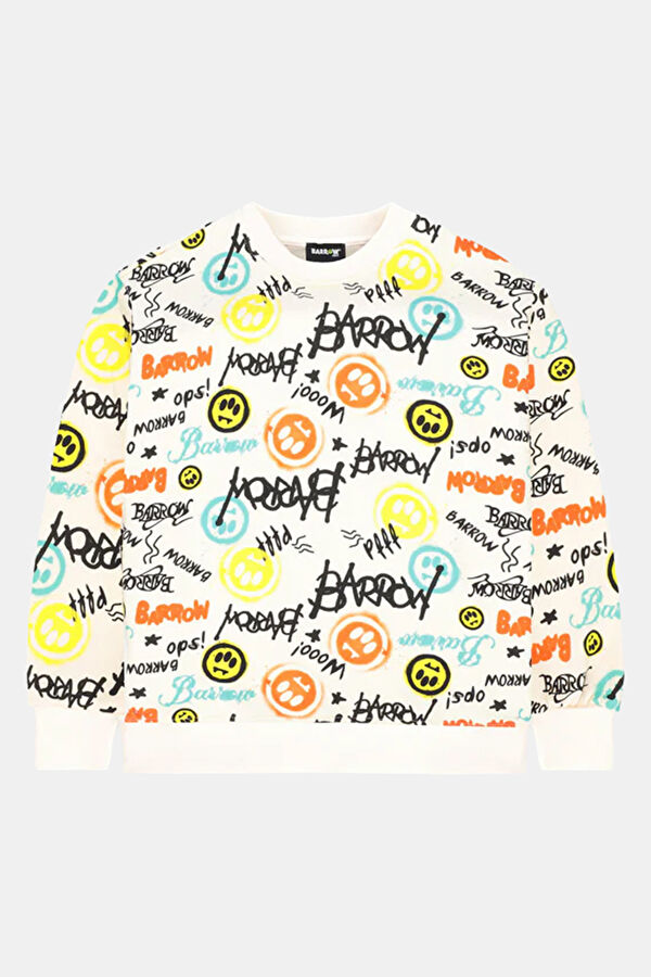 Krem Kapuşonlu Çocuk Sweatshirt