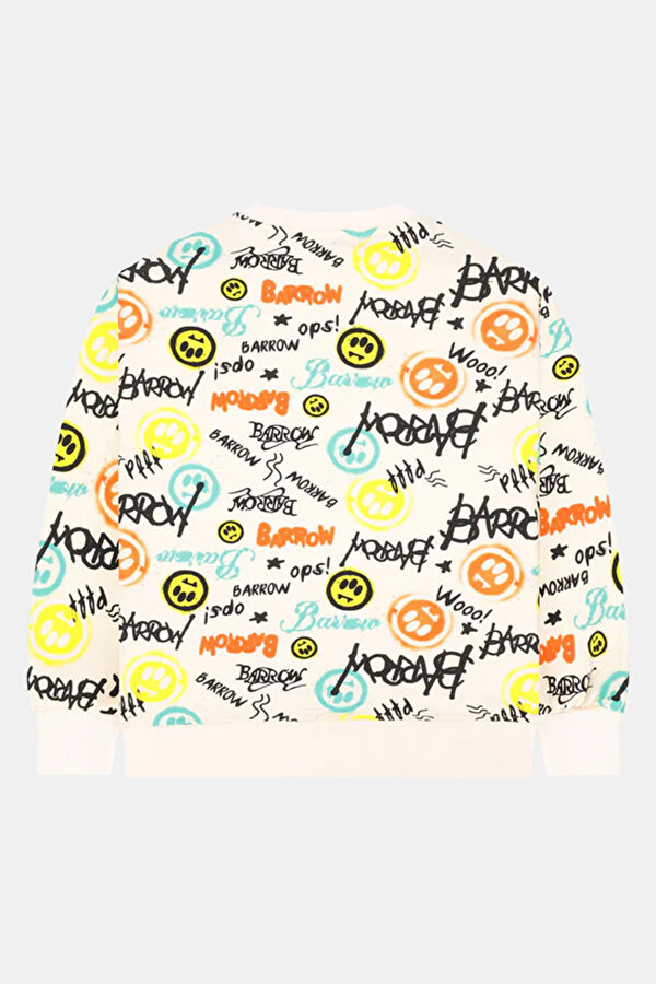 Krem Kapuşonlu Çocuk Sweatshirt 2