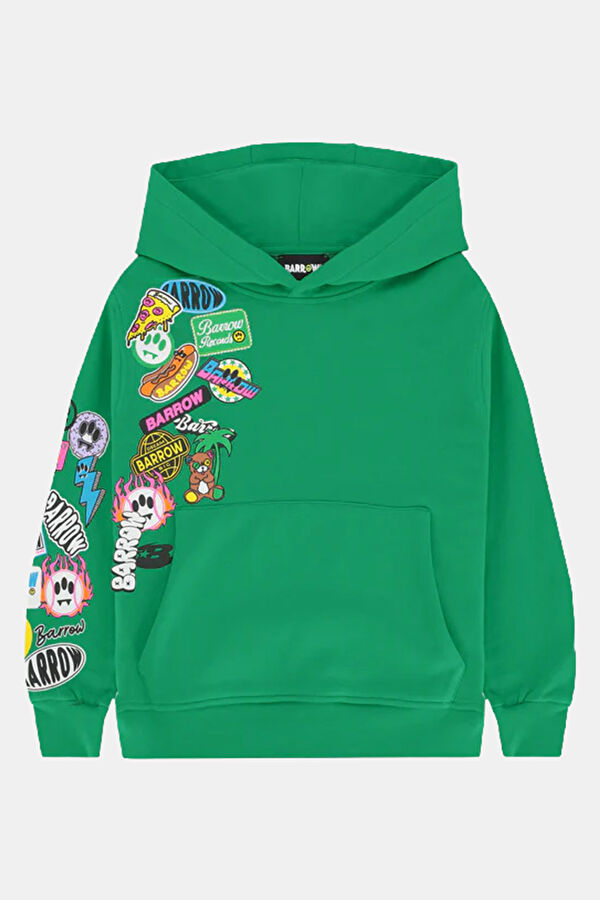 Yeşil Kapuşonlu Çocuk Sweatshirt