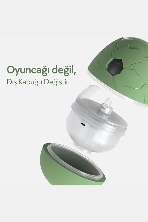 Şarjlı Akıllı İneraktif Kedi & Köpek Yumurta Oyuncağı Yeşil 8x8x10 cm 2