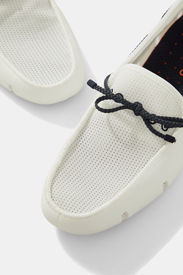 Braided Lace White Men's Shoes 4