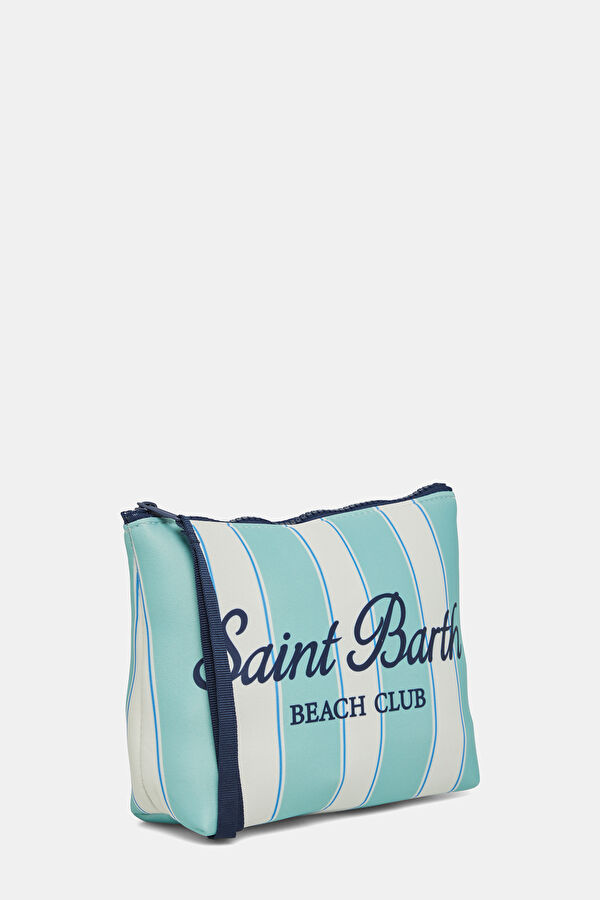 Aline Beach Stripes Aqua Striped Patterned Bag 2