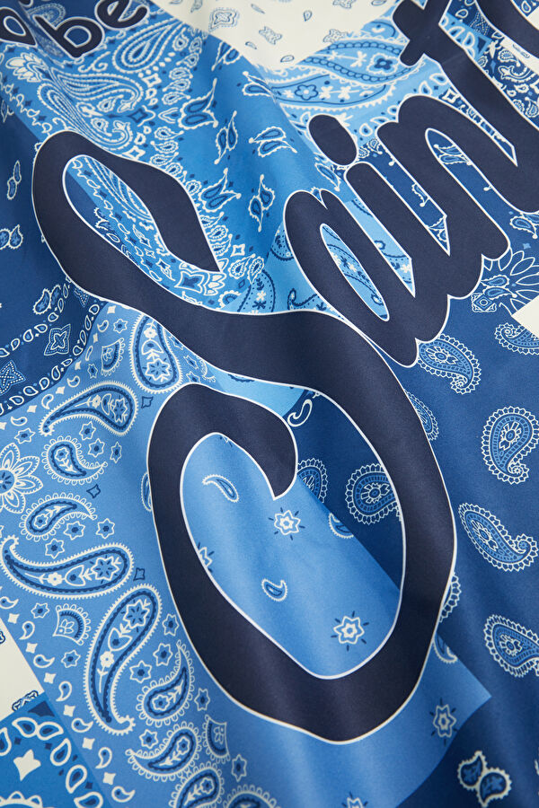 Dark Blue Patterned Women's Towel 4