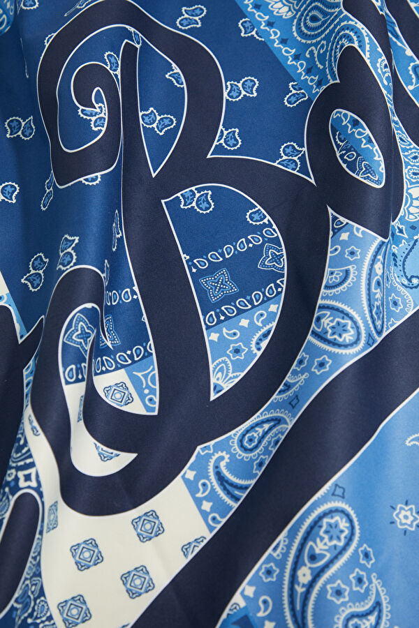 Dark Blue Patterned Women's Towel 5