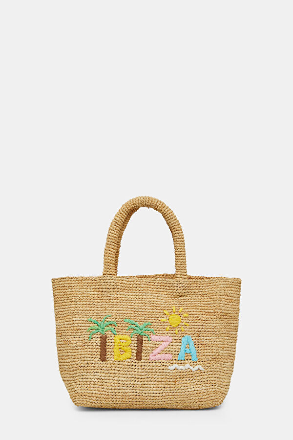 Raffia Beach Mid Beige Bag 2