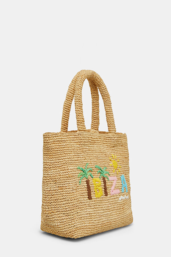 Raffia Beach Mid Beige Bag 3