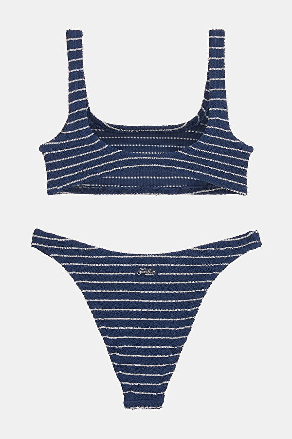 Navy Striped Women's Bikini 2