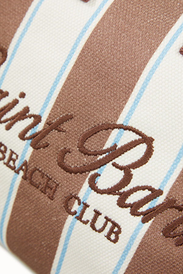 Light Brown Striped Bag 5