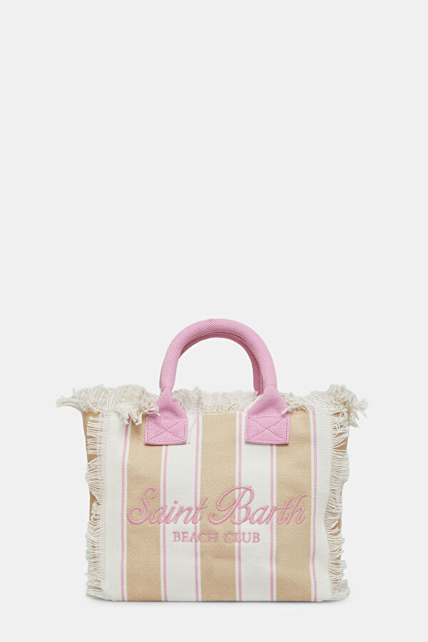 Beige Striped Patterned Bag