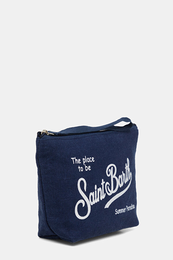 Aline Linen Navy Blue Bag 2