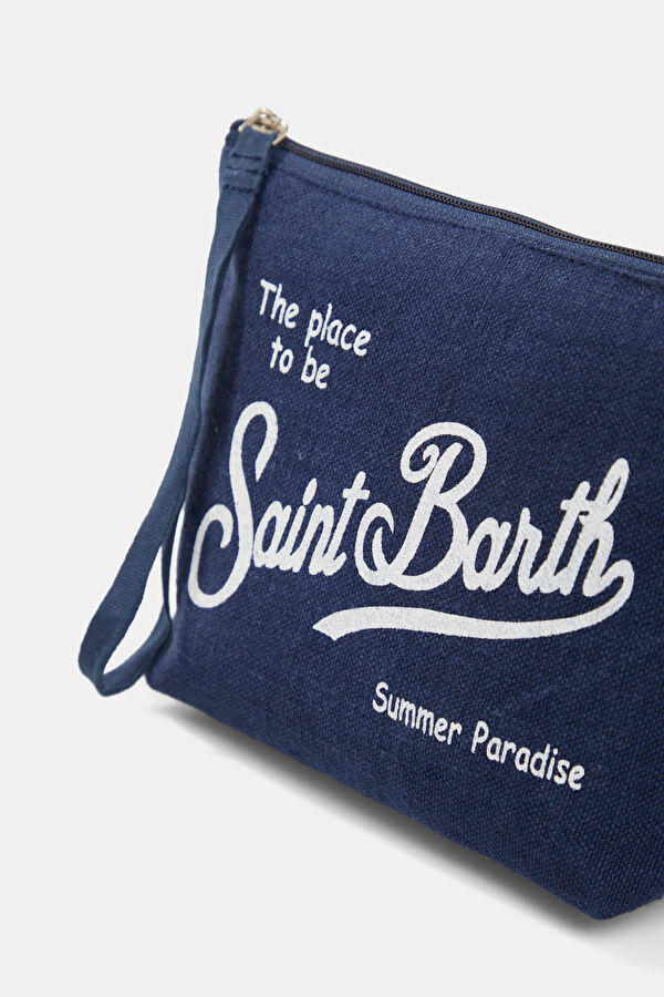 Aline Linen Navy Blue Bag 4