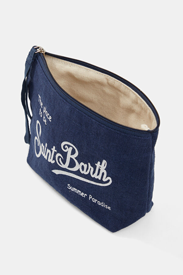 Aline Linen Navy Blue Bag 5