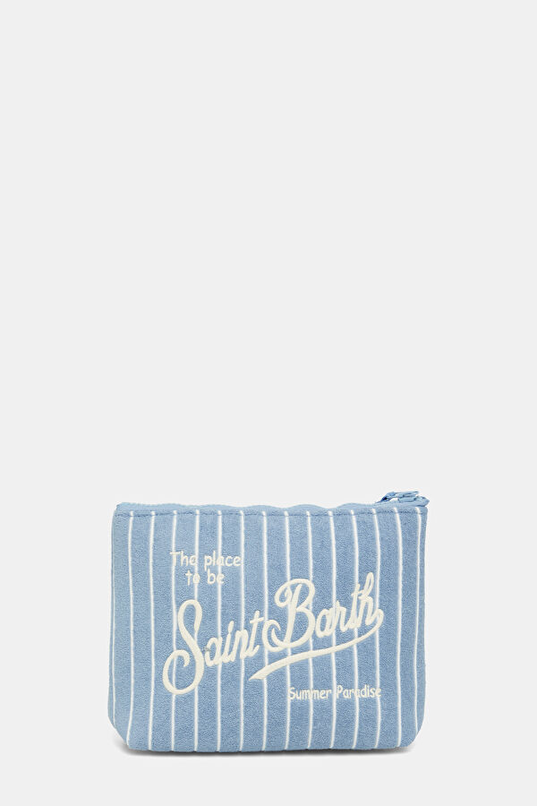 Aline Sponge Light Blue Striped Patterned Bag 3