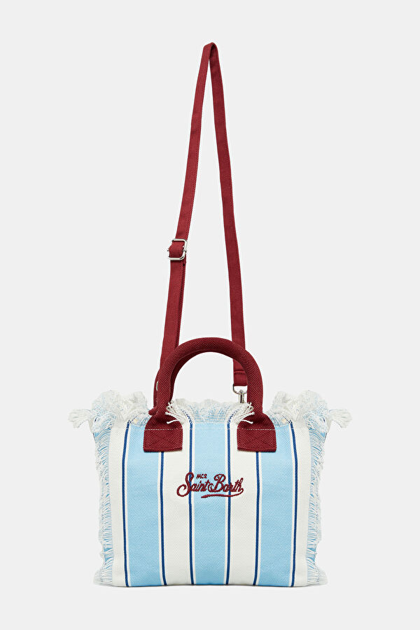 Light Blue Striped Bag