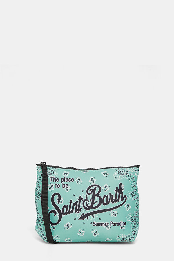 Aline Bandanna Round Aqua Patterned Bag