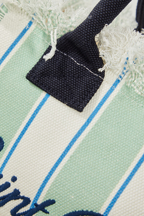 Aqua Striped Bag 5