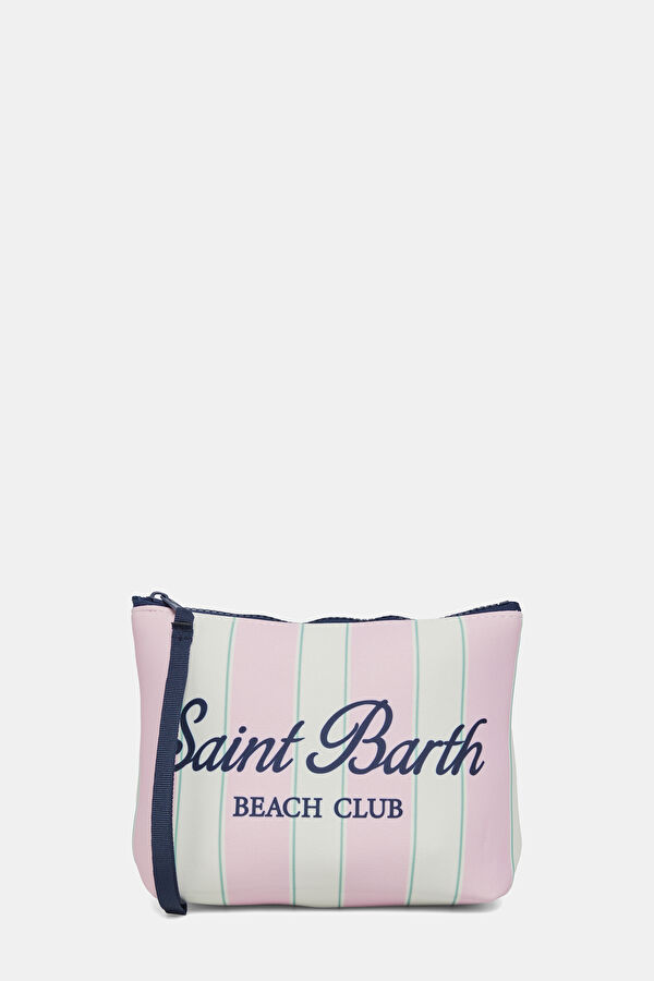Aline Beach Stripes Light Pink Striped Patterned Bag