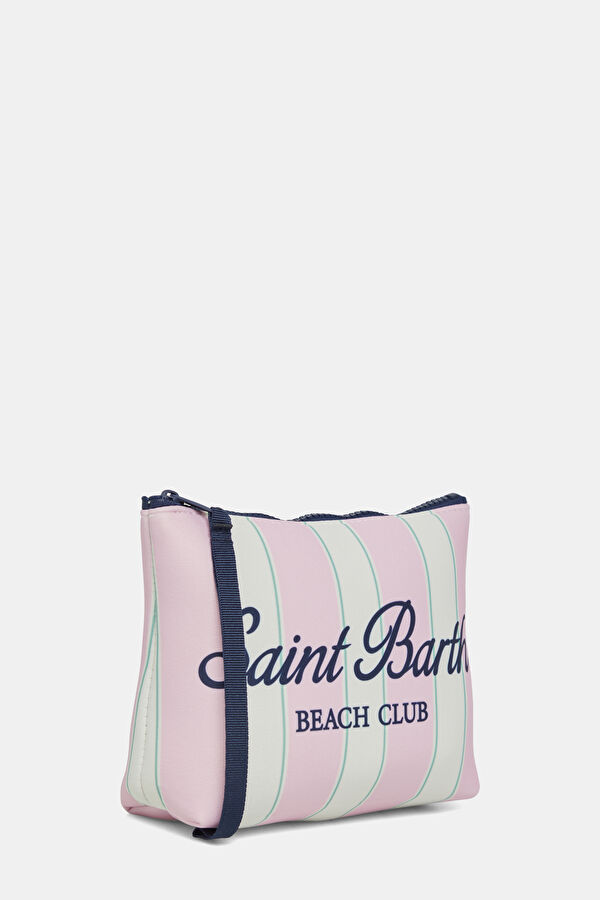 Aline Beach Stripes Light Pink Striped Patterned Bag 2