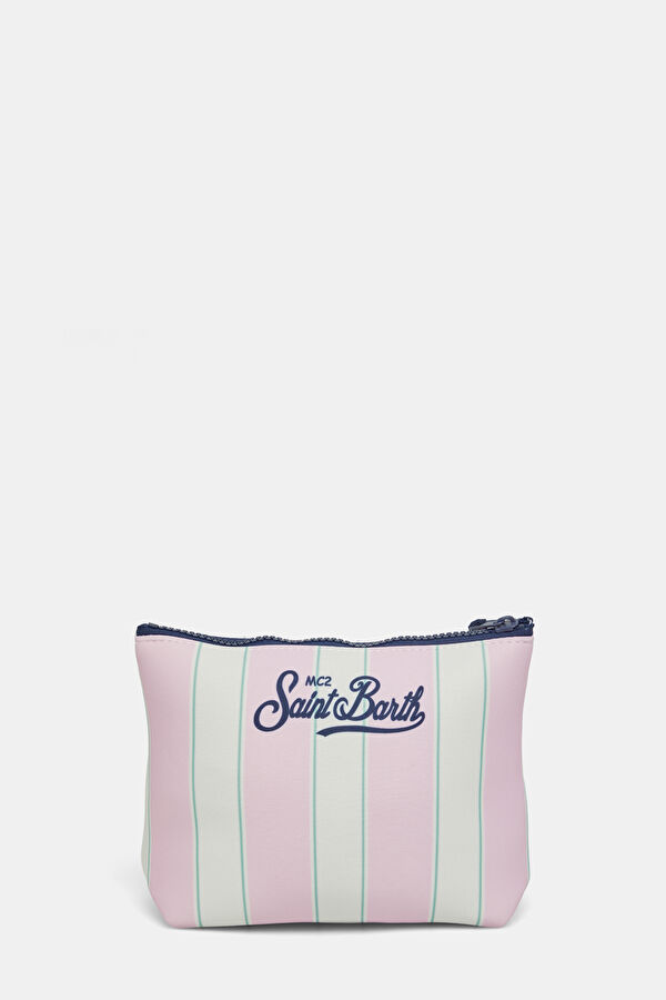 Aline Beach Stripes Light Pink Striped Patterned Bag 3