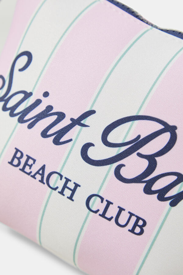 Aline Beach Stripes Light Pink Striped Patterned Bag 4