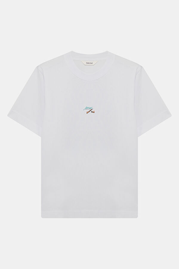 Relax Fit Ecru Crew Neck Printed Men's T-Shirt