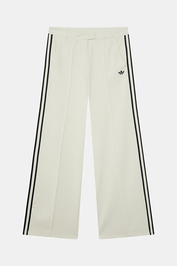 White and Black Loose Fit Women's Pants
