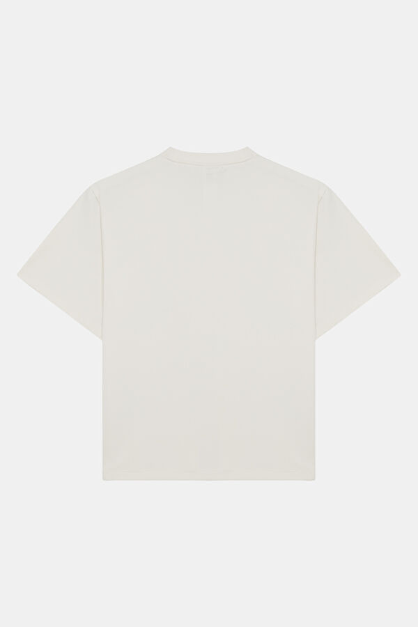 Beyaz Dik Yaka Kadın T-Shirt 2