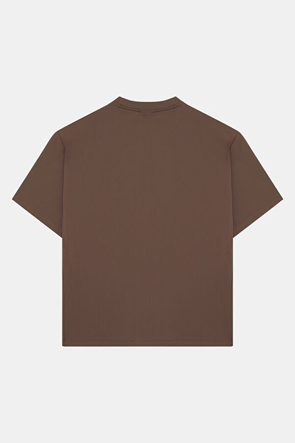 Koyu Kahve Dik Yaka Kadın T-Shirt 2