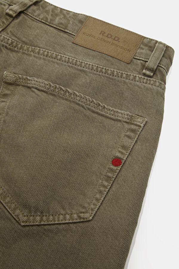 Relax Fit Beige Straight Leg Men's Jeans 5