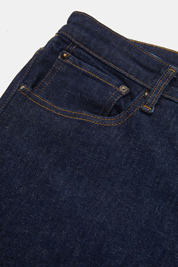 Relax Fit Indigo Straight Leg Cotton Elastane Men's Jeans 4