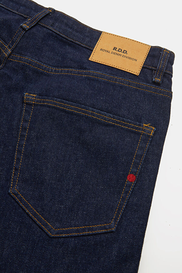 Relax Fit Indigo Straight Leg Cotton Elastane Men's Jeans 5