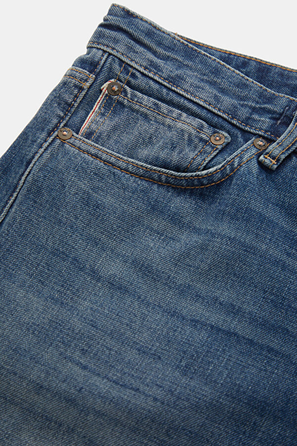 Relax Kalıp İndigo Regular Erkek Jean Pantolon 4