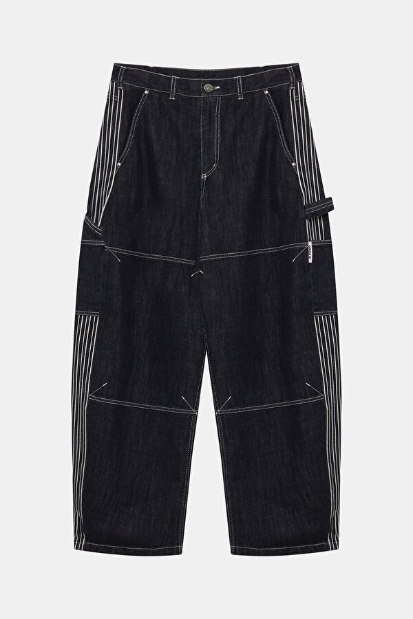 Denim Workpant Relax Kalıp İndigo Baggy Erkek Jean Pantolon