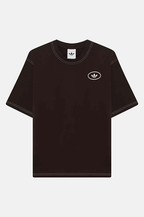 Shoemaker Relax Fit Dark Brown Crew Neck Printed Men's T-Shirt