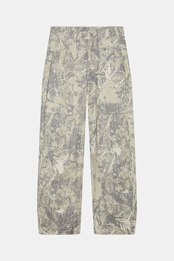 Relax Kalıp Gri Wide Leg Erkek Pantolon