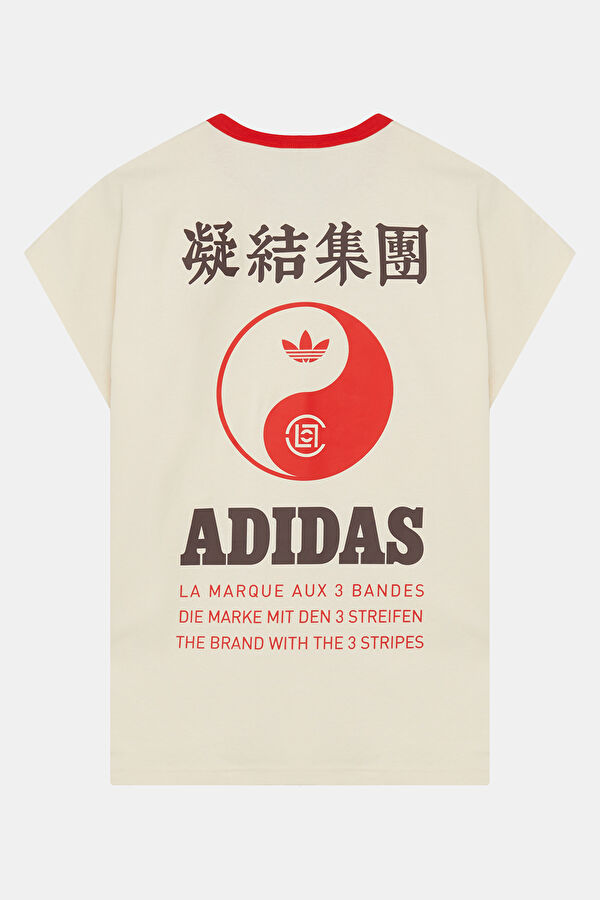 Relax Kalıp Ekru Bisiklet Yaka Baskılı Erkek T-Shirt 2