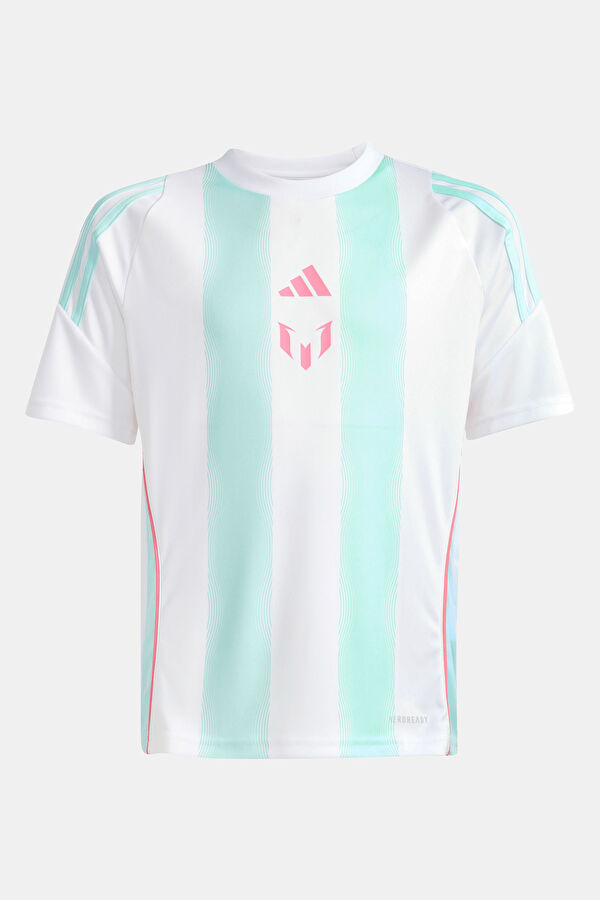Beyaz Bisiklet Yaka Çizgili Çocuk T-Shirt