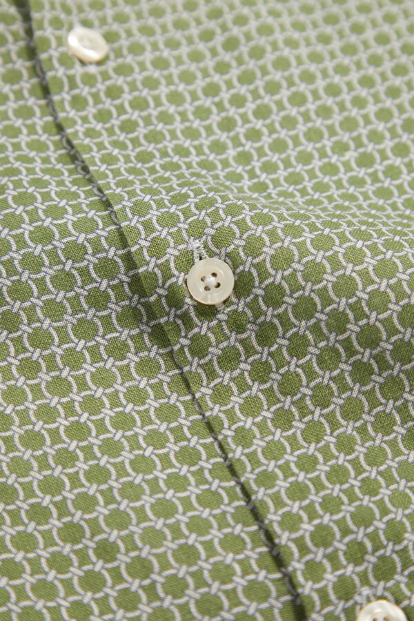 Relax Fit Green Patterned Men's Shirt 4