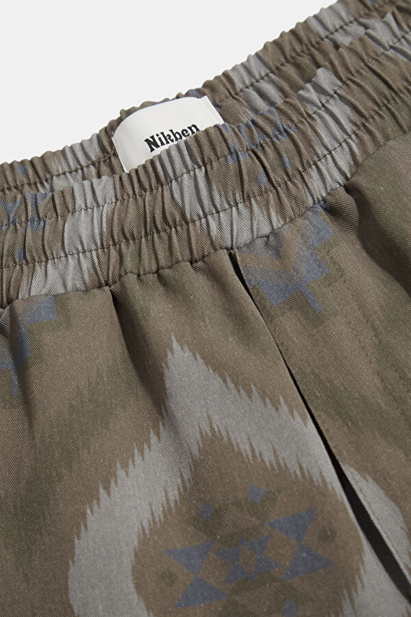 Relax Fit Khaki Straight Leg Linen Men's Trousers 3